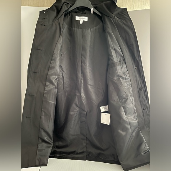 Calvin Klein Water and Wind Resistant Hooded Fully Lined A-Line Trench Coat - Picture 9 of 16